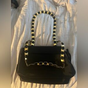 Salvatore Ferragamo "Gold Metal Fittings Black Tote Bag”